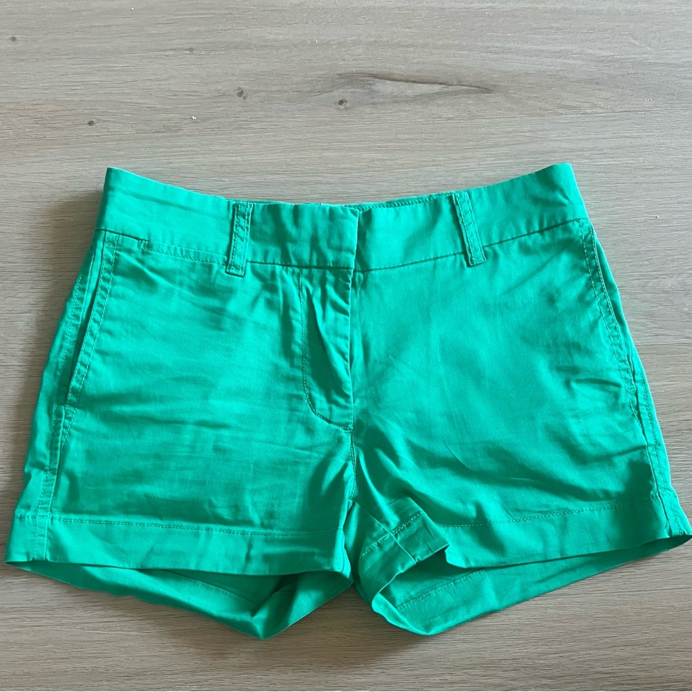 J Crew Green Chino Shorts